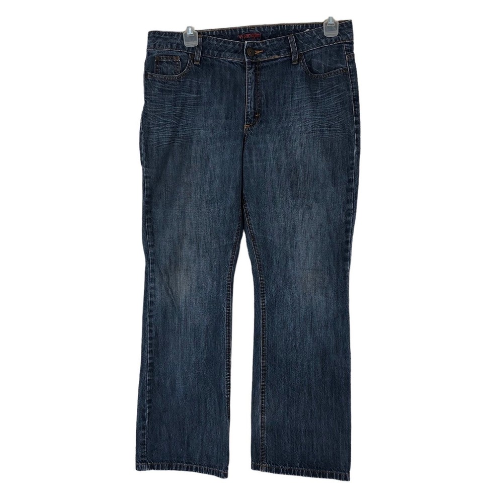 Women’s Straight Leg, Bootcut, Wrangler Jeans w/Whiskering & Fadeout SZ 13/14P